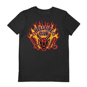 Stranger Things 5 Unisex Adult Flaming T-Shirt / Black